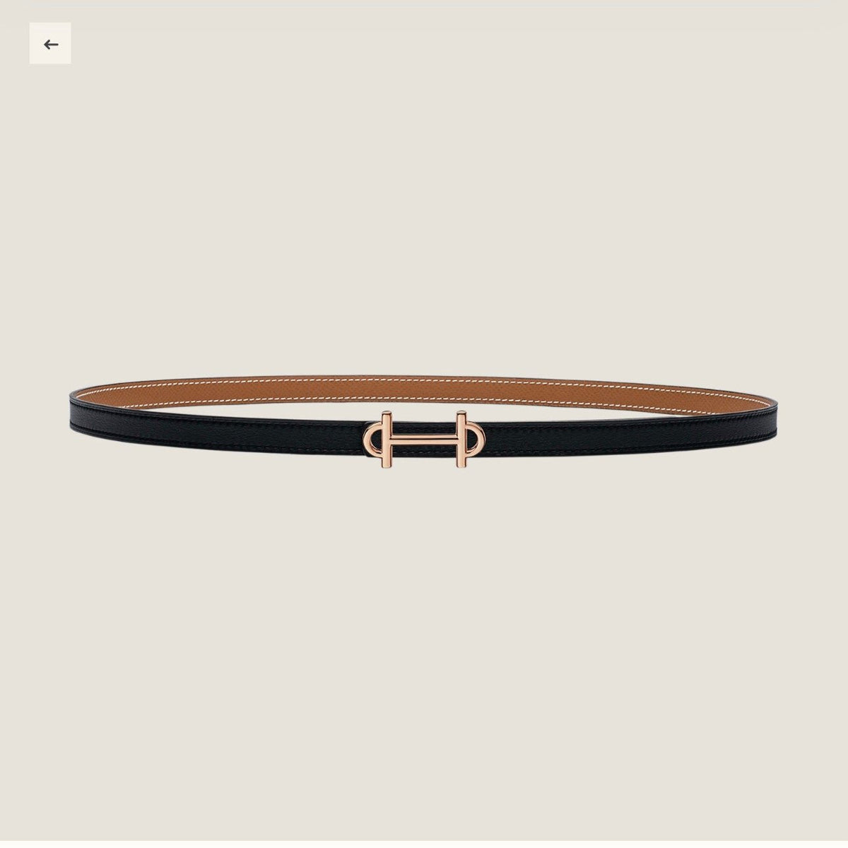 HERMES GAMMA BUCKLE & REVERSIBLE BRONZE BROWN AND BLACK LEATHER STRAP 13MM COPPER HARDWARE