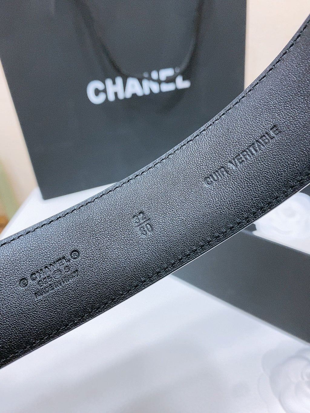 CHANEL DOUBLE C 38MM IN BLACK QUILTED LAMBSKIN SILVER BUCKLE