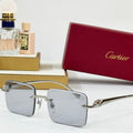 CARTIER PANTHÈRE RIMLESS SQUARE FRAME SUNGLASSES 564103 IN METAL