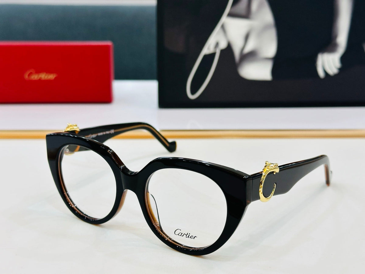 CARTIER PANTHÈRE ROUND FRAME SUNGLASSES 578200 IN ACETATE