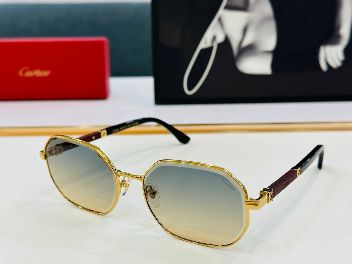 CARTIER PREMIÈRE GEOMETRIC FRAME SUNGLASSES CT0492S IN METAL