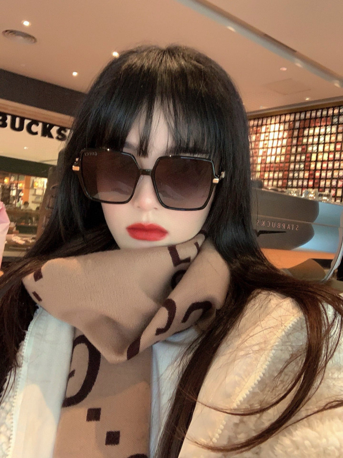 GUCCI OVERSIZED SQUARE FRAME SUNGLASSES G1307 IN ACETATE AND METAL