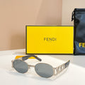 FENDI FIRST CRYSTAL OVAL FRAME SUNGLASSES 7067 IN METAL
