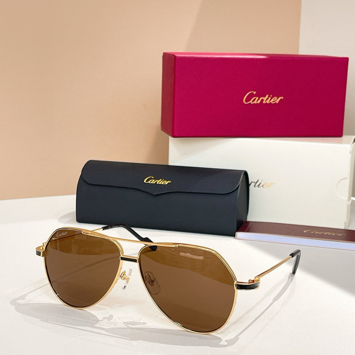 CARTIER PREMIÈRE AVIATOR FRAME SUNGLASSES CT0334S IN METAL
