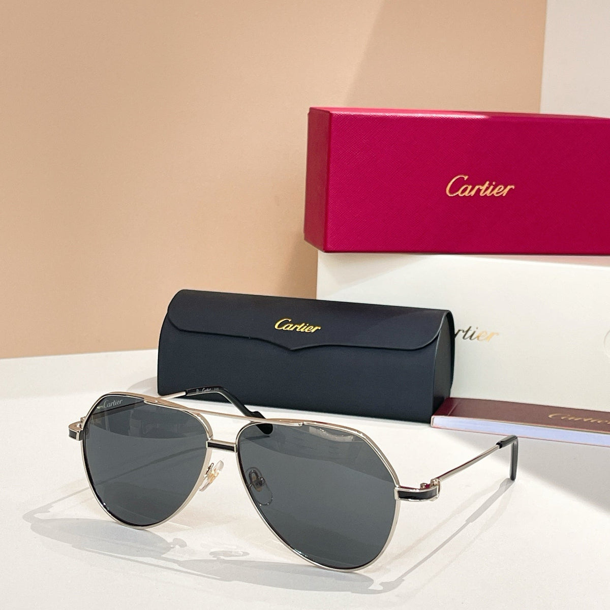 CARTIER PREMIÈRE AVIATOR FRAME SUNGLASSES CT0334S IN METAL