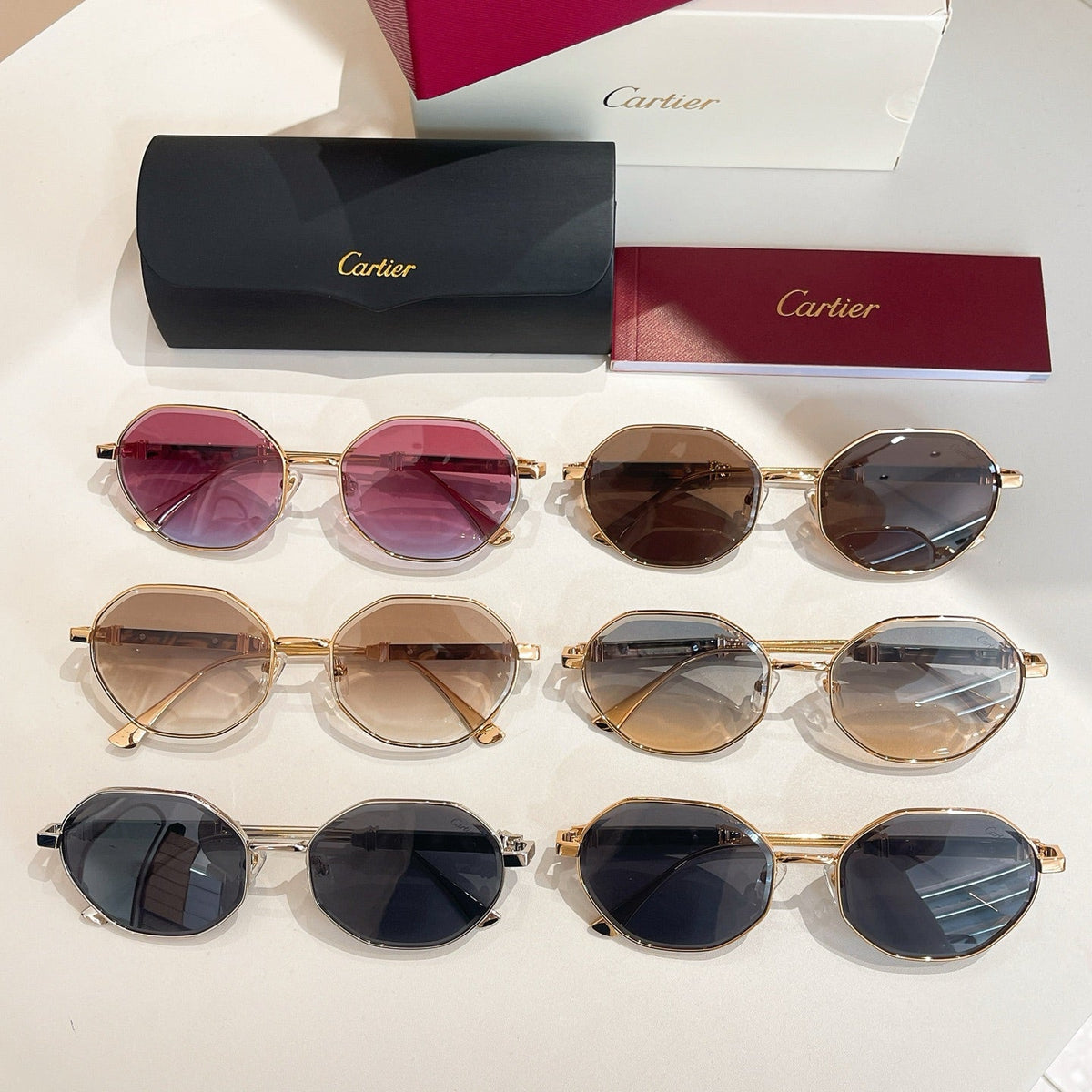 CARTIER PREMIÈRE GEOMETRIC FRAME SUNGLASSES CT0484S IN METAL