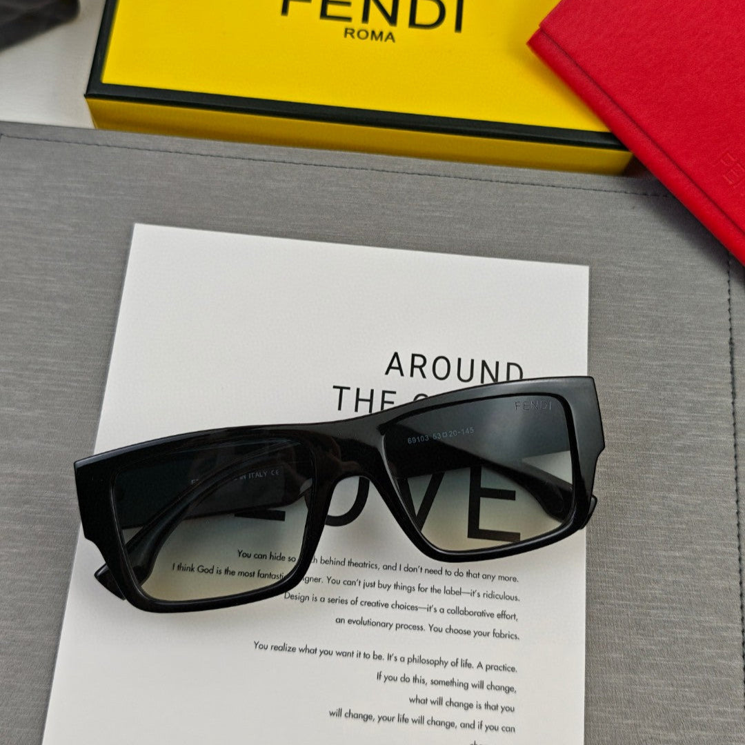 FENDI ROMA RECTANGULAR FRAME SUNGLASSES 69103 IN ACETATE