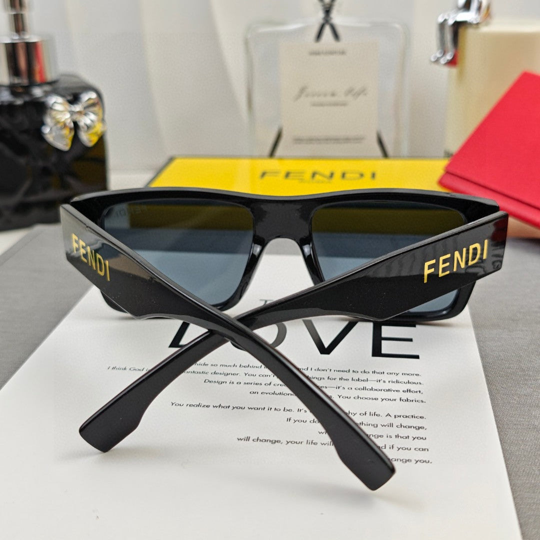 FENDI DIAGONAL RECTANGULAR FRAME SUNGLASSES 69103 IN ACETATE