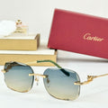 CARTIER PANTHÈRE RIMLESS RECTANGULAR FRAME SUNGLASSES CT0687S IN METAL