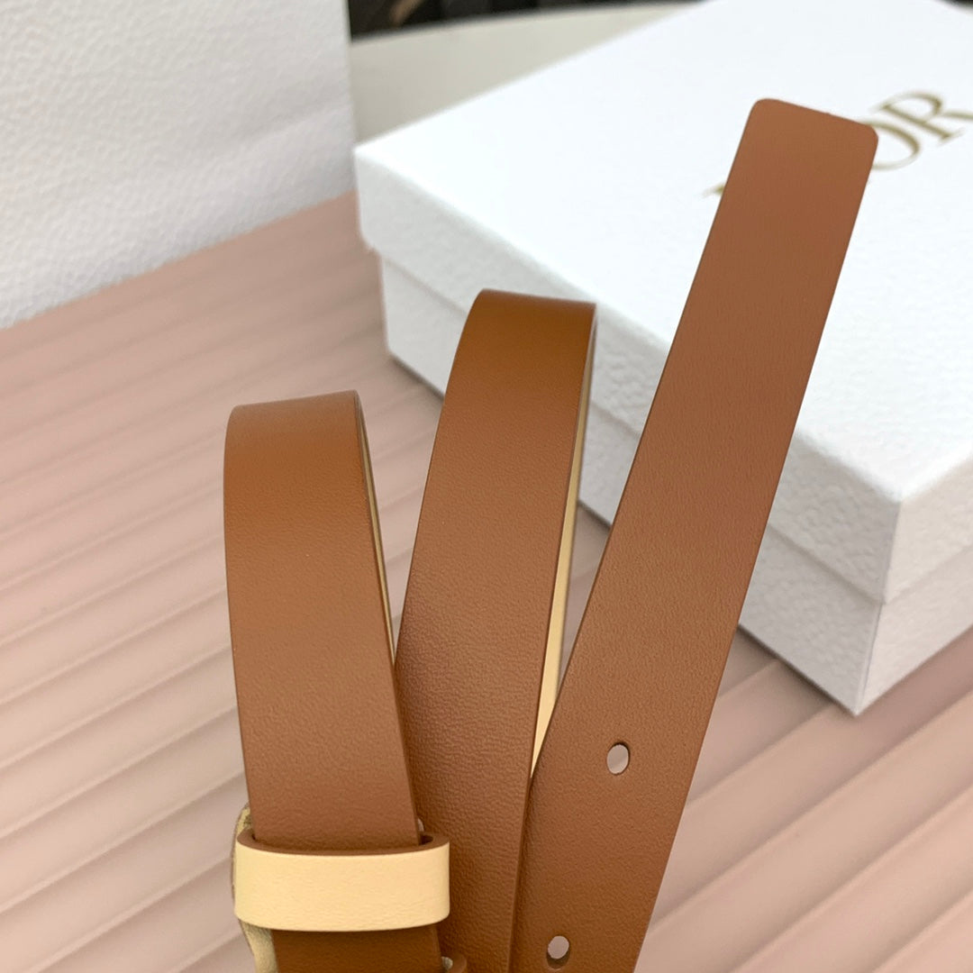 DIOR 25S BELT 20 MM IN BROWN CALFSKIN 568721
