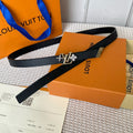 LOUIS VUITTON LV GRAM 20 MM REVERSIBLE BELT BLACK CALFSKIN GOLD HARDWARE