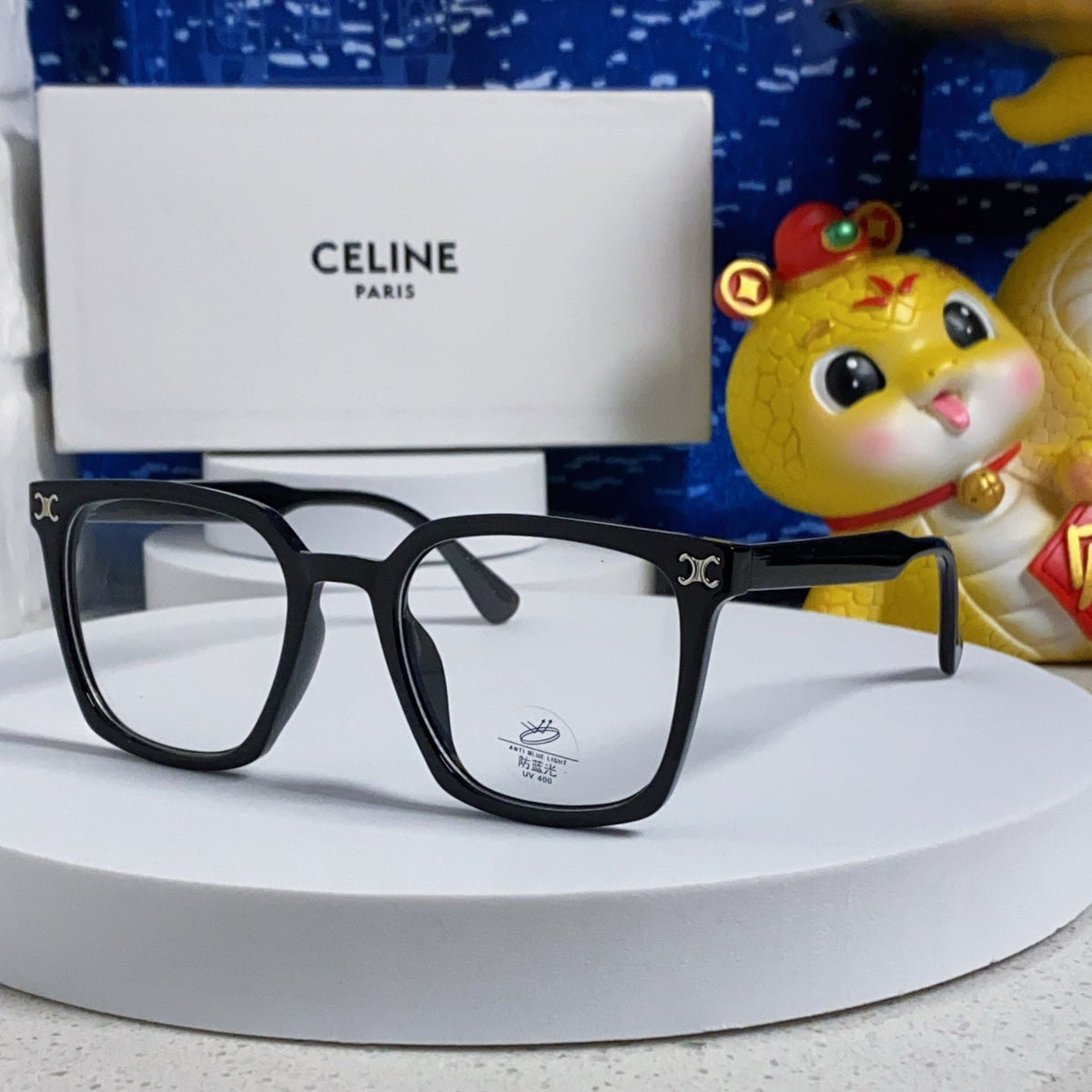 CELINE TRIOMPHE SUNGLASSES 563256 IN BLACK ACETATE