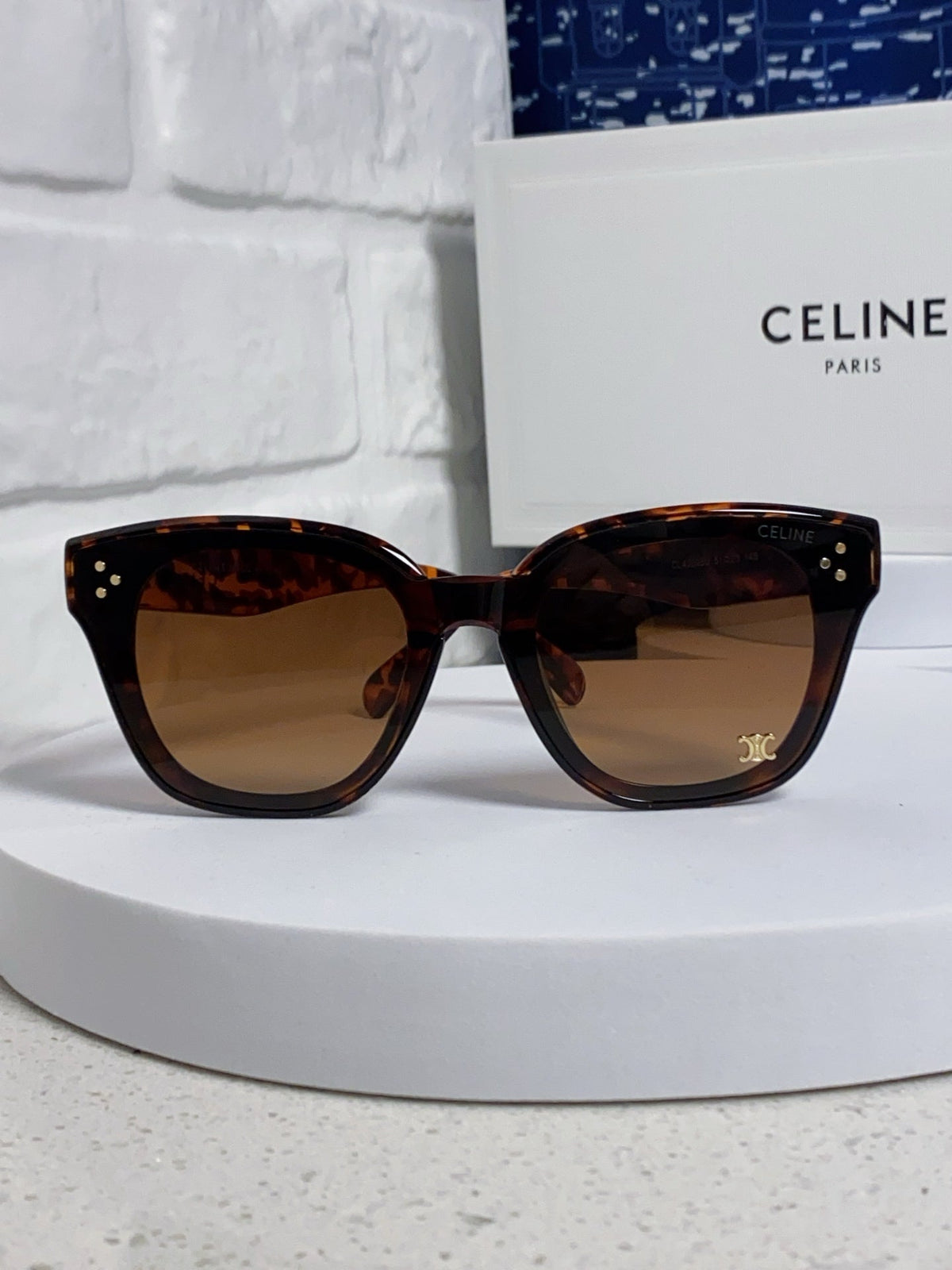 CELINE SQUARE SUNGLASSES 575844 IN HAVANA ACETATE