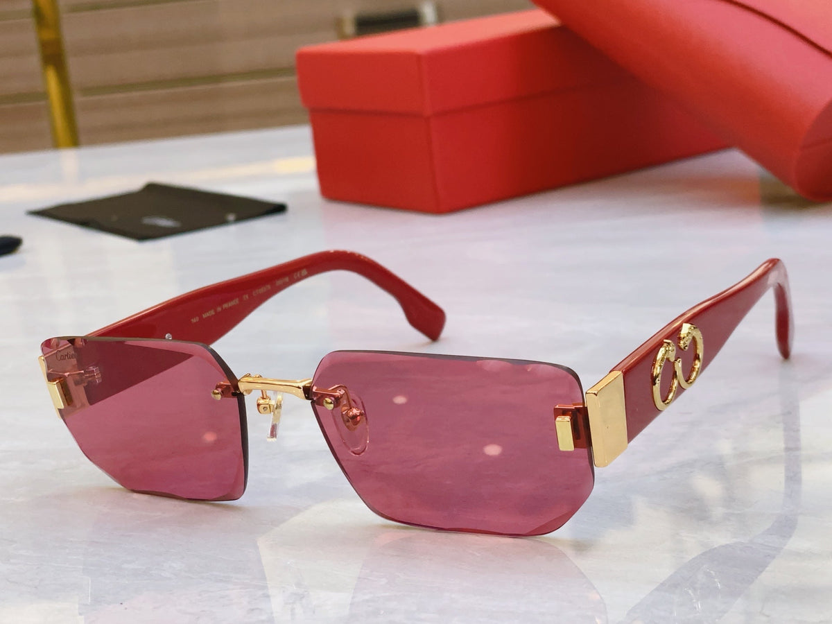 CARTIER PANTHÈRE GEOMETRIC SUNGLASSES CT0637S IN METAL AND ACETATE