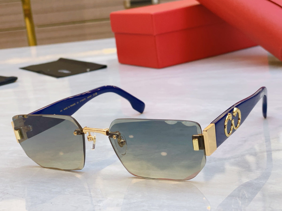 CARTIER PANTHÈRE GEOMETRIC SUNGLASSES CT0637S IN METAL AND ACETATE