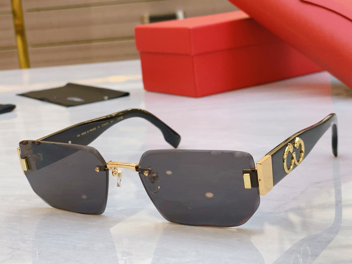 CARTIER PANTHÈRE GEOMETRIC SUNGLASSES CT0637S IN METAL AND ACETATE